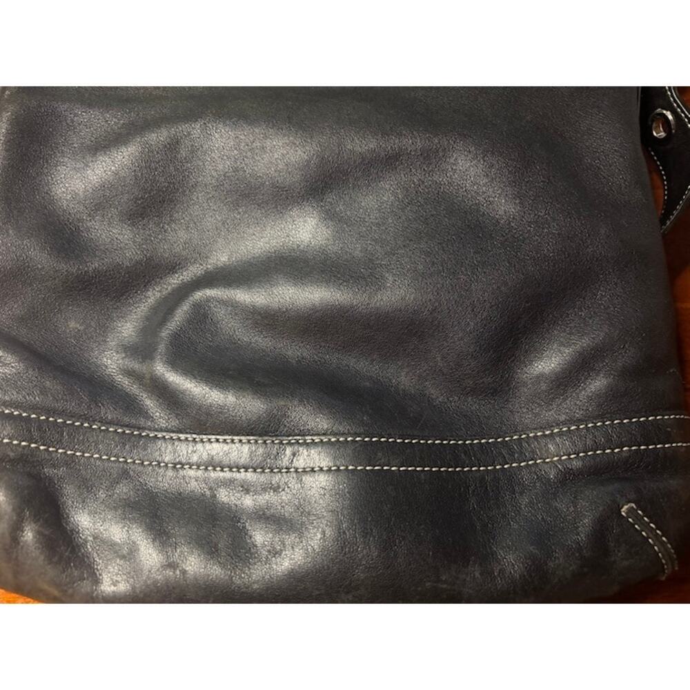 COACH 1415 Vintage Y2K Legacy Slim Hobo Black Leather Shoulder Bag Zip Tassel - Picture 5 of 11